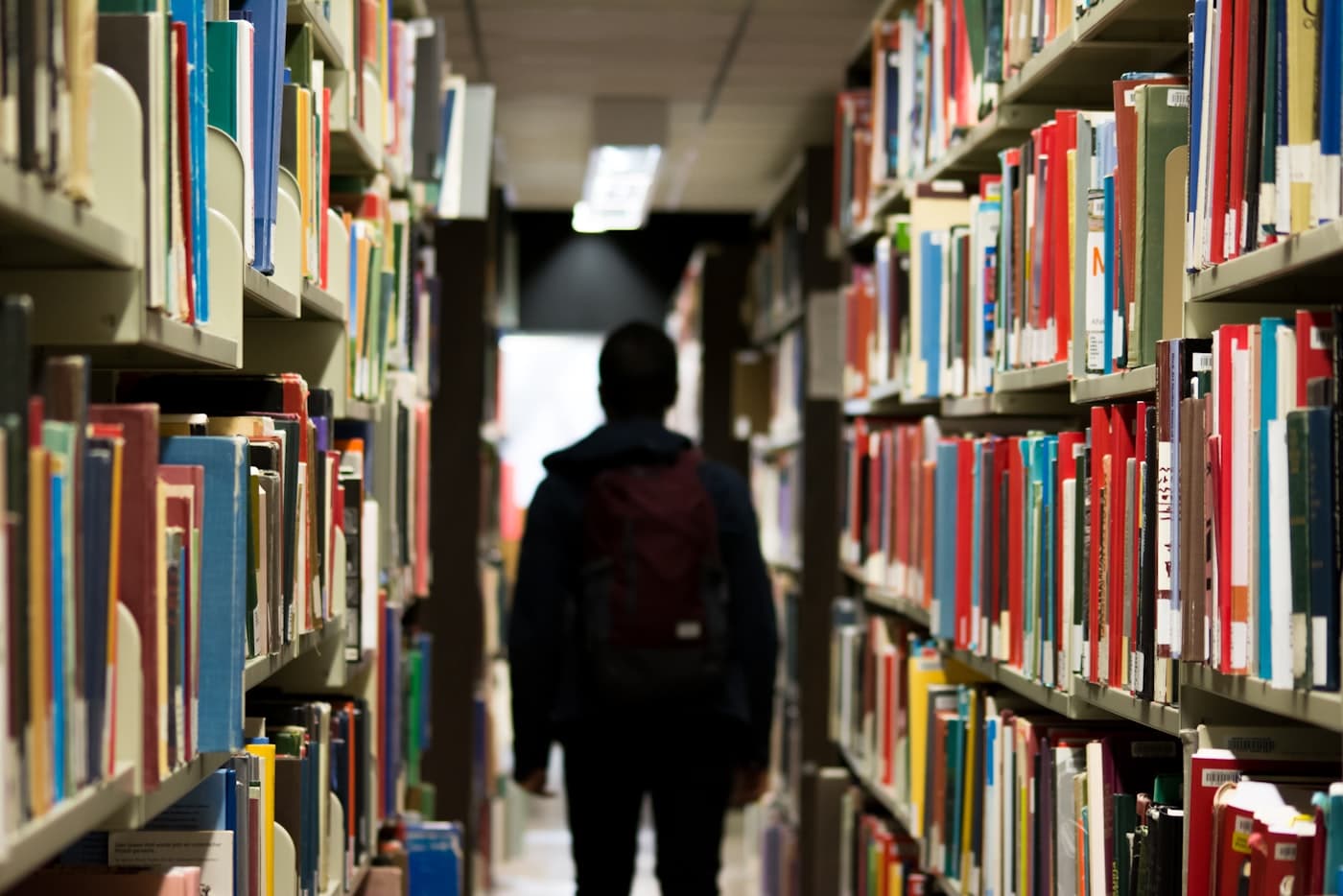 Students studying together in a library